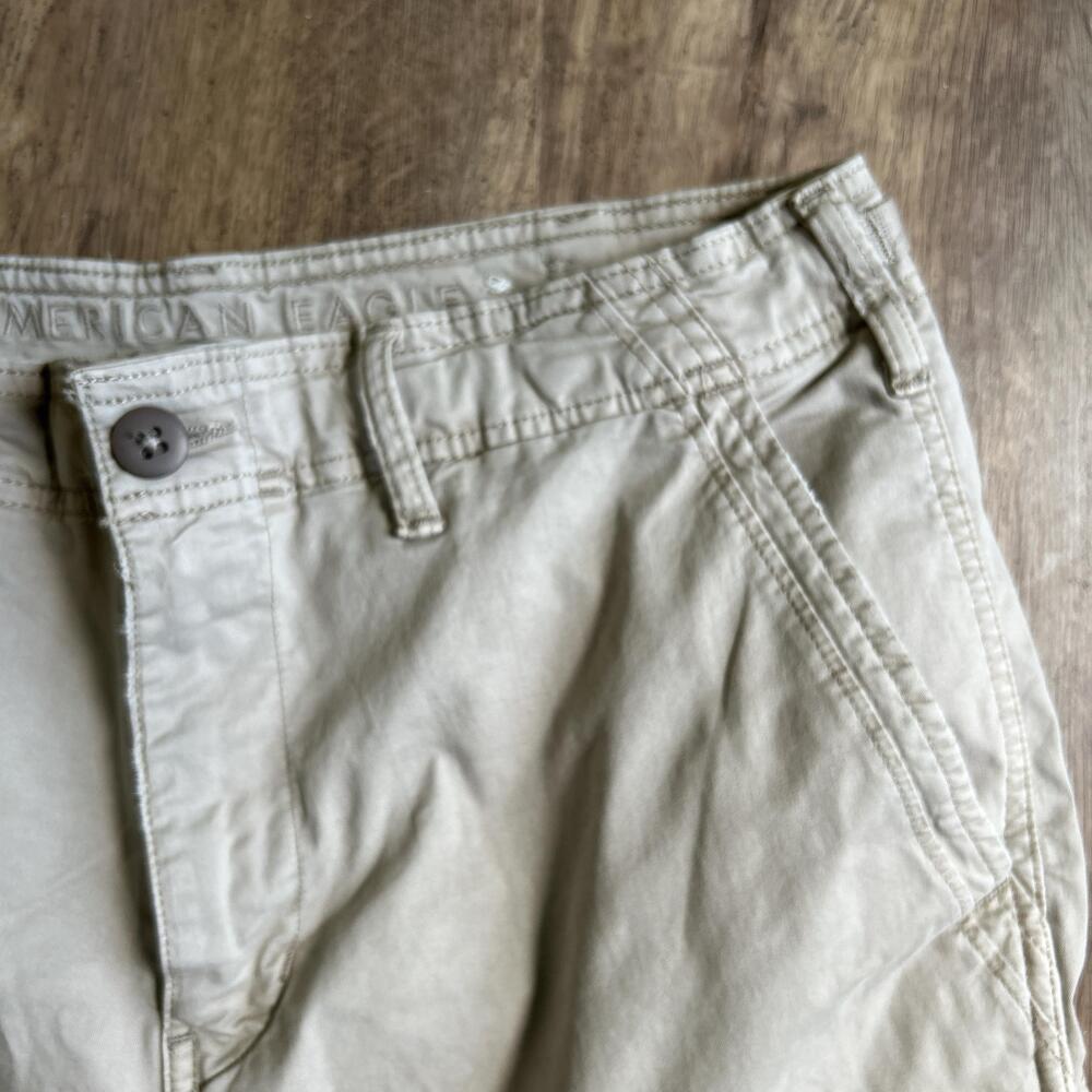 American Eagle Outfitters Cargo Shorts Mens 32 Beige Flex Adjustable Pockets - Picture 3 of 13